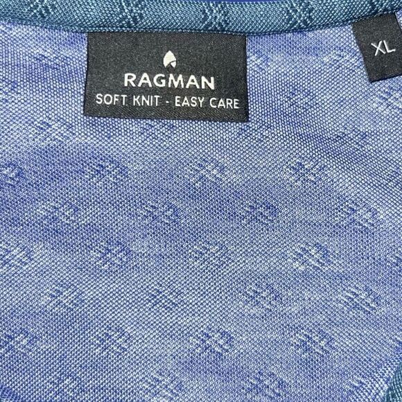 Men's Ragman Classic Short Sleeve Sky Blue Polo Shirt Size Large #6 - Picture 5 of 5